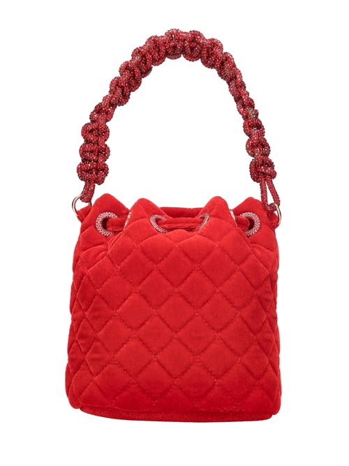 Velvet bag LA CARRIE | NIGHT ED.SMALL BUCKET VELVETROSSO